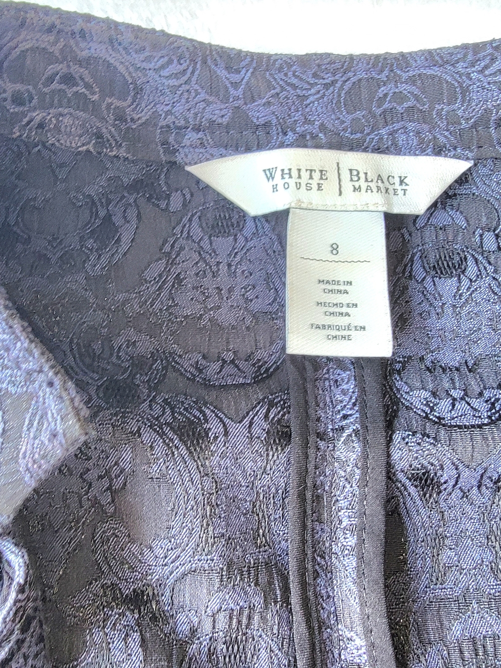 White House Black Market Purple Lace Zip Motorcycle Jacket - Picture 5 of 5